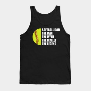 Mens Softball Dad Man Myths Wallet Softball Fathers Day Tank Top